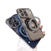 The glitter magnetic invisible stand is suitable for the iPhone 16promax phone case. The water diamond high-end feel of iPhone 14 Pro Item Picture